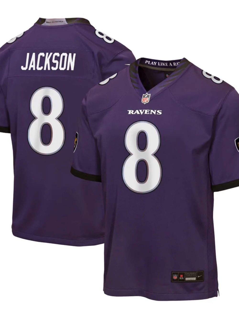NFL Kids Baltimore Ravens Lamar Jackson #8 Purple Jersey